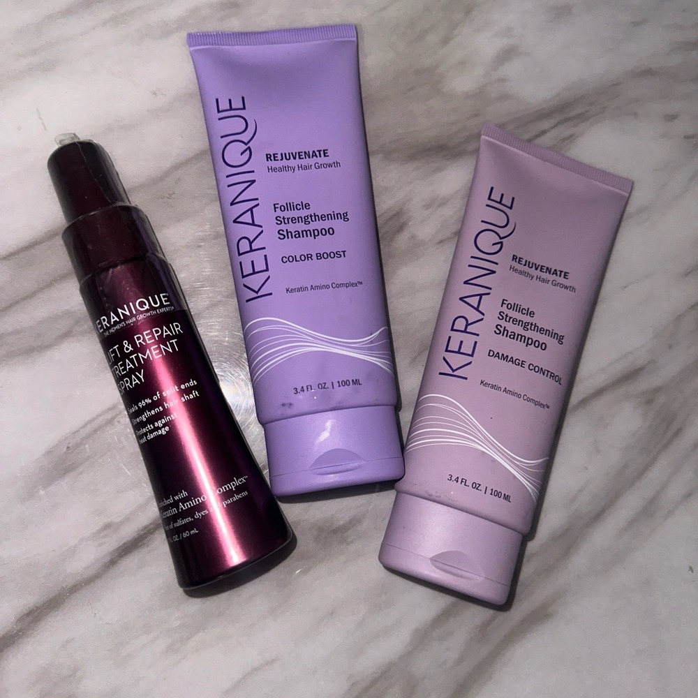 Keranique Rejuvenate Shampoo Color Boost Damage Control Lift Repair Spray